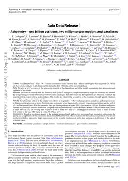 Gaia Data Release 1 Astrometry: One Billion Positions, Two Million Proper