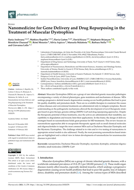 Nanomedicine for Gene Delivery and Drug Repurposing in the Treatment of Muscular Dystrophies