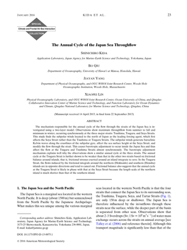 The Annual Cycle of the Japan Sea Throughflow