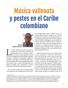 Música Vallenata Y Pestes En El Caribe Colombiano