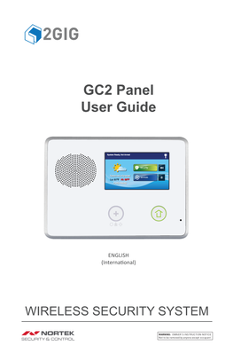 2GIG GC2 Panel User Guide