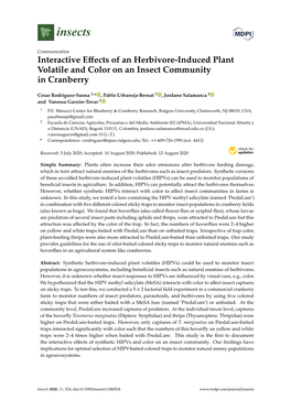 Interactive Effects of an Herbivore-Induced Plant Volatile