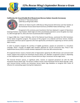 129Th Rescue Wing's September Rescue E-Gram