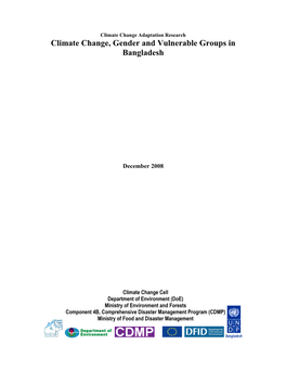 Climate Change, Gender and Vulnerable Groups in Bangladesh