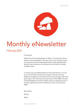 February 2021 Enewsletter