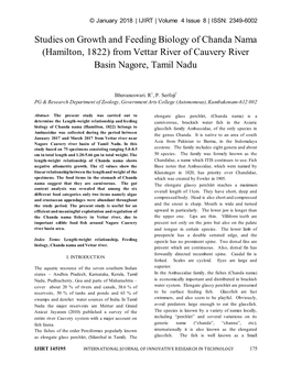 Hamilton, 1822) from Vettar River of Cauvery River