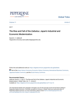 Japan's Industrial and Economic Modernization