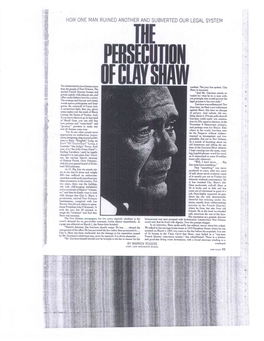 The Persecution of Clay Shaw