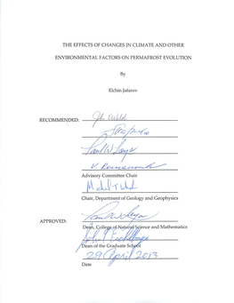 The Effects of Changes in Climate and Other Environmental Factors on Permafrost Evolution
