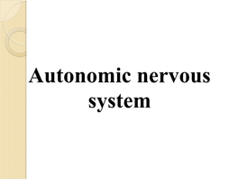 Autonomic Nervous System