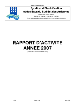 Rapport D'activité