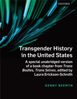 Genny Beemyn, "Transgender History in the United States"