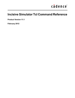 Incisive Simulator Tcl Command Reference