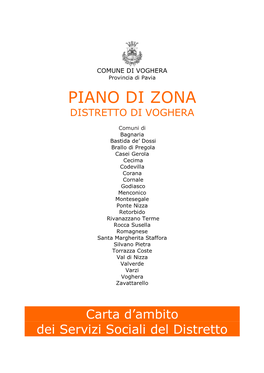 Piano Di Zona Distretto Di Voghera