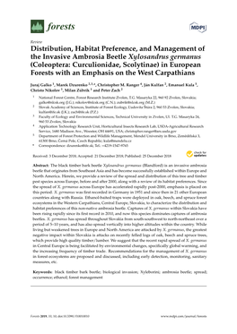 Distribution, Habitat Preference, and Management of the Invasive