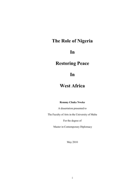 Nigerian Foreign Policy in the Last 47 Years