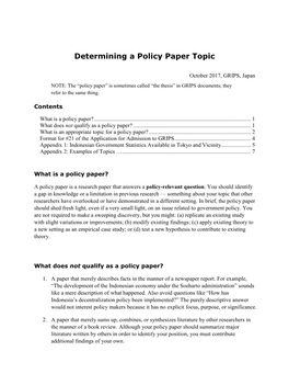 LMP Policy Paper Handbook