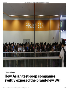 How Asian Test-Prep Companies Swiftly Exposed the Brand-New SAT