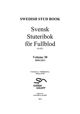 Svensk Stuteribok För Fullblod (Svsf)