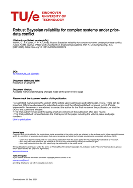 Robust Bayesian Reliability for Complex Systems Under Prior- Data Conflict