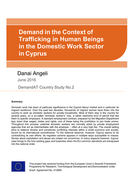 Demand in the Context of Trafficking in Human Beings in the Domestic Work Sector in Greece, Demandat Country Study No