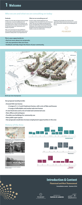 Plumstead and West Thamesmead History of the Area Who We Are and What We Are Consulting on Today