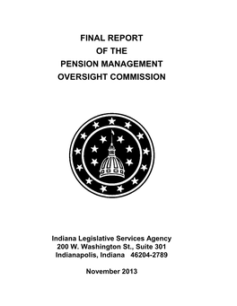 Final Report of the Pension Management Oversight Commission