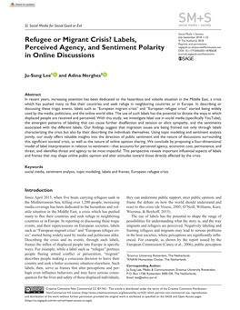 Refugee Or Migrant Crisis? Labels, Perceived Agency, And