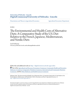 The Environmental and Health Costs of Alternative Diets: A