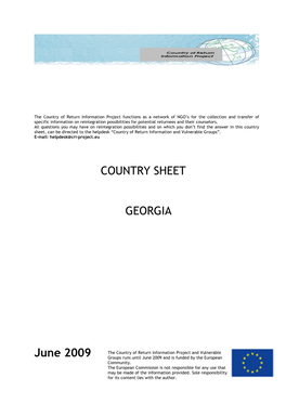 Country Sheet Georgia Is a Product of the CRI Project