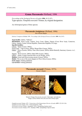 398 Genus Parosmodes Holland