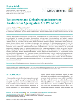 Testosterone and Dehydroepiandrosterone Treatment in Ageing Men: Are We All Set?