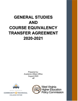 General Studies and Course Equivalency Transfer Agreement 2020-2021