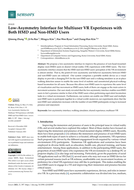 Low-Asymmetry Interface for Multiuser VR Experiences with Both HMD and Non-HMD Users