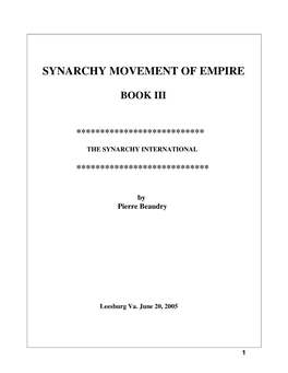 Synarchy Movement of Empire