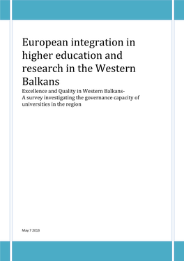 European Integration in Higher Education and Research in The