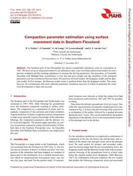 Compaction Parameter Estimation Using Surface Movement Data in Southern Flevoland
