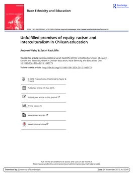 Racism and Interculturalism in Chilean Education
