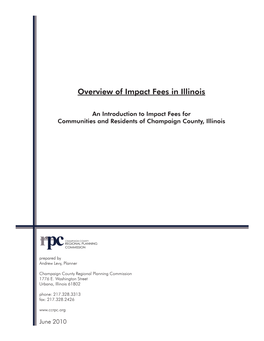 Overview of Impact Fees in Illinois
