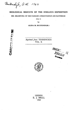 E. J. Brill 1960 Biological Results of the Snellius Expedition