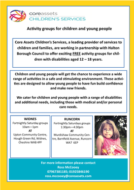 Activity Groups for Children and Young People