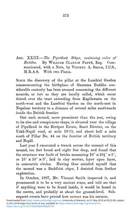 Art. XXIII.—The Piprāhwā Stūpa, Containing Relics of Buddha