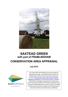 Saxtead Conservation Area Appraisal