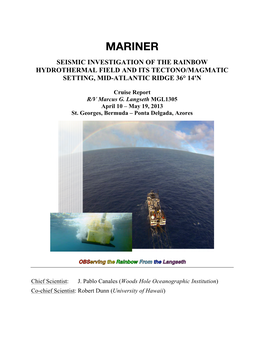 Mariner Seismic Investigation of the Rainbow Hydrothermal Field and Its Tectono/Magmatic Setting, Mid-Atlantic Ridge 36° 14'N