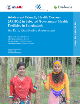 Adolescent Friendly Health Corners