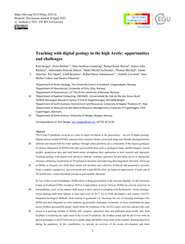 Teaching with Digital Geology in the High Arctic: Opportunities and Challenges