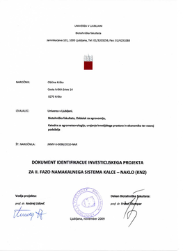 Dokument Identifikacije Investicijskega Projekta Za II. Fazo Namakalnega Sistema Kalce