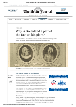 Why Is Greenland a Part of the Danish Kingdom? | the Arctic Journal