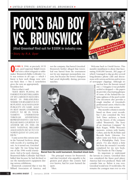 Greenleaf Vs. Brunswick Pool’S Bad Boy Vs