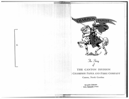 The Story of the Canton Division, Champion Paper and Fibre Company